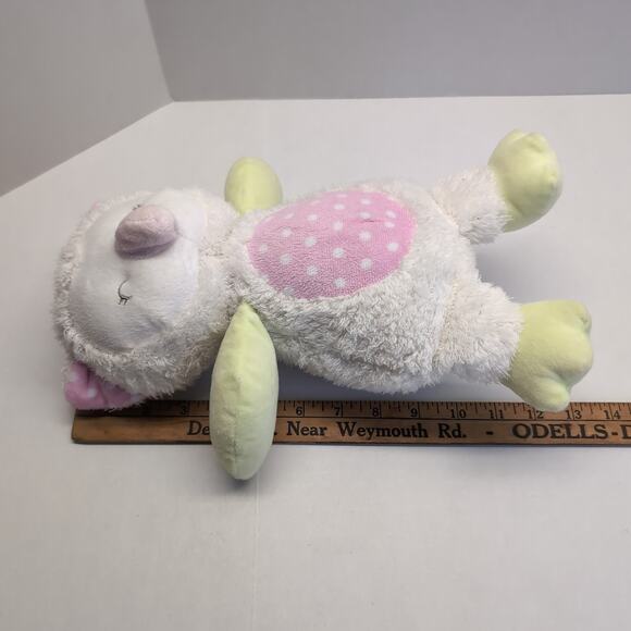 Stephan Baby Plush Sleepy Eye Owl Stuffed Animal Toy Green White Pink - Picture 9 of 10